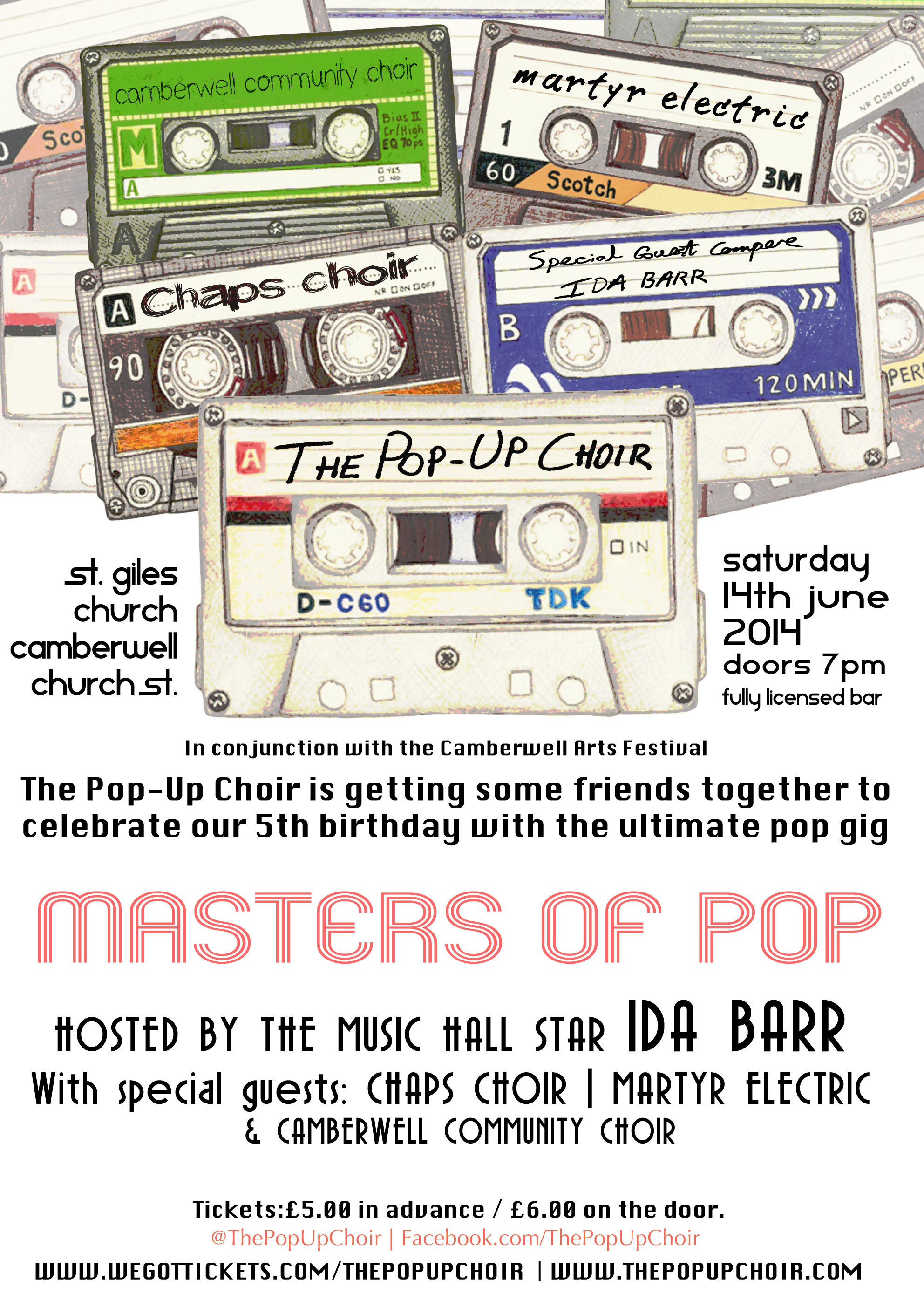 June - Our Masters of Pop flyers! Our 5th birthday gig was also the opening event of the 2014 Camberwell Arts Festival