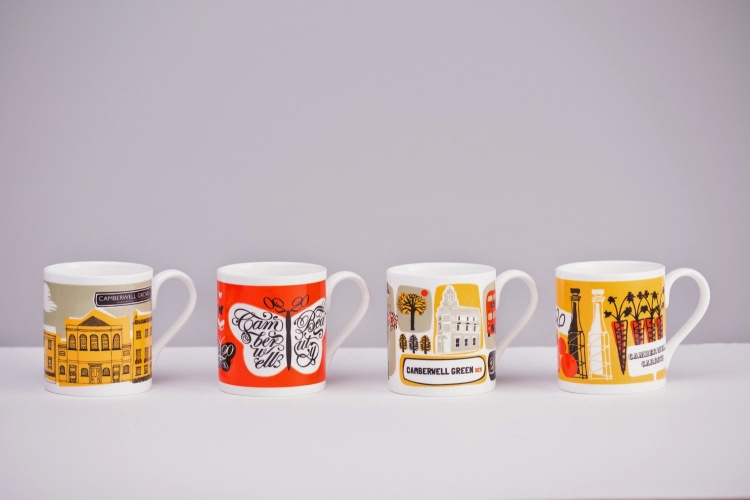 The fabulous mugs Mini Moderns designed for the Camberwell Arts Festival